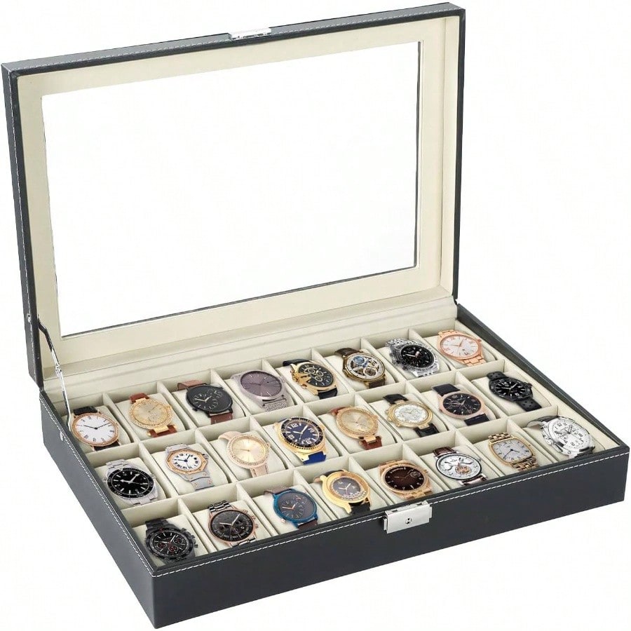 Jewelry Box That Holds Watches - Watch Box 24 Slots Elegant Portable