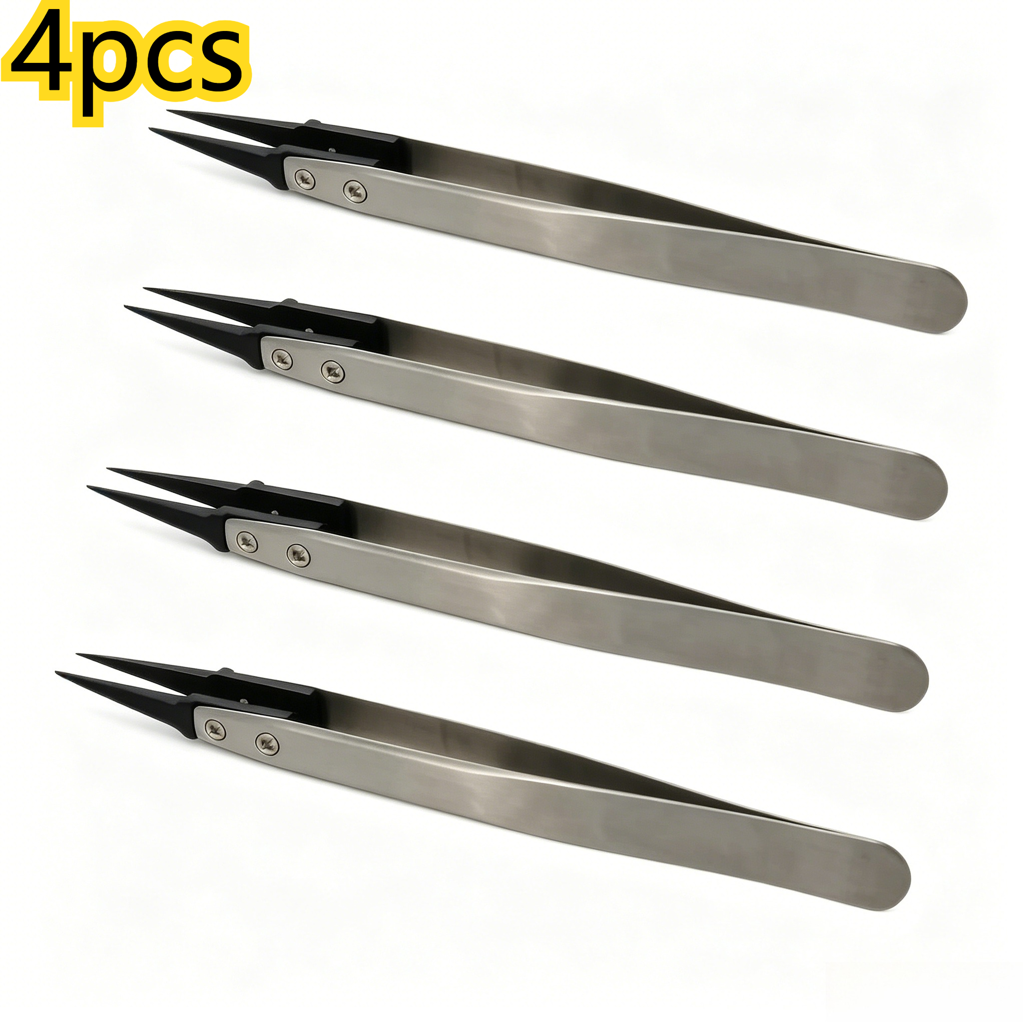 Jewelry Repair & Watches Reviews - 4PCS Anti-Static Tweezers Set, Stainless Steel