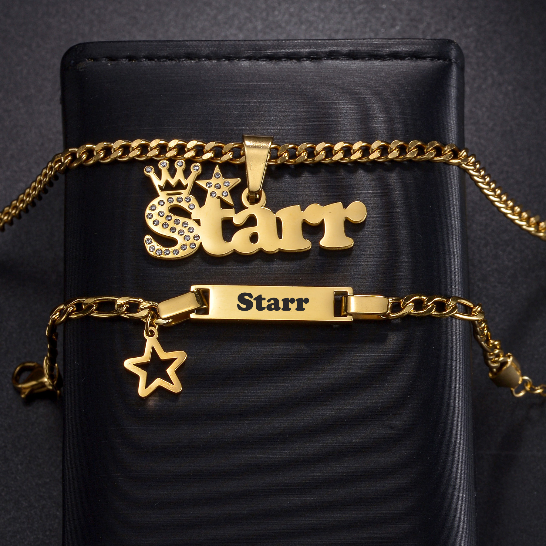 Engraved Name Necklace - Custom Engrave Chirldren's Name Bracelets 40cm