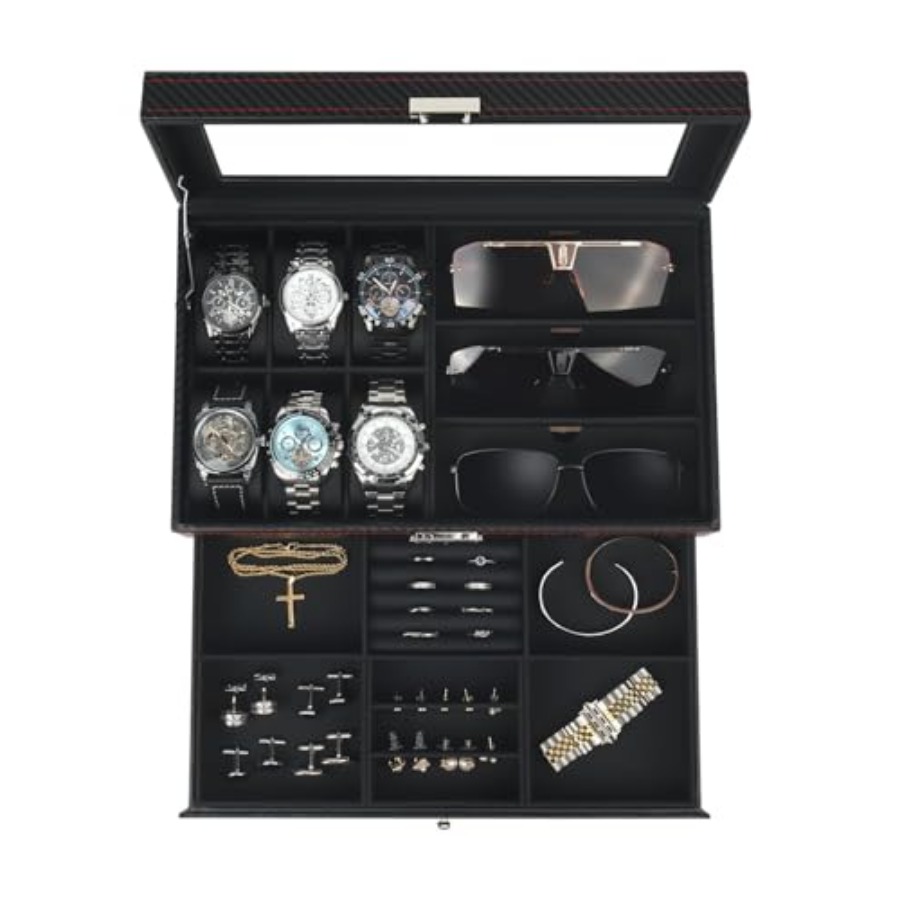 Jewelry Organizer Watches - Watch Jewelry Box Organizer, 2-Layer Watch