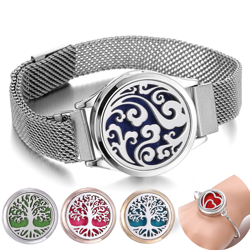 Jewelry Essentials Watches - Tree of Life Aromatherapy Bracelet Stainless