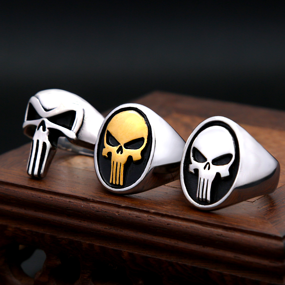 Gothic Skull Ring - Fashion Punk Skull Rings Stainless Steel