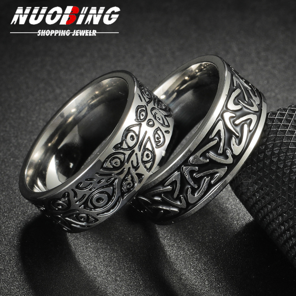 Titanium Steel Ring - Retro Titanium Steel Ring With Pattern
