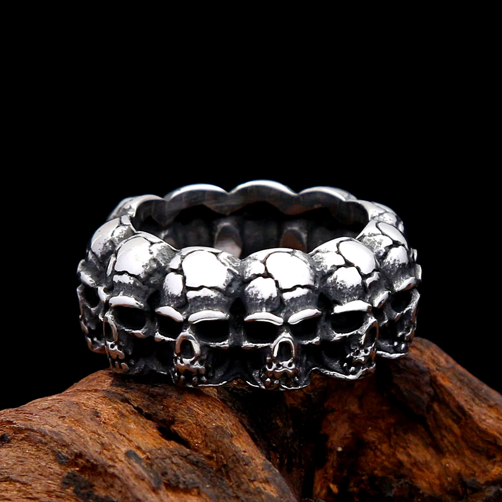 Vintage Gothic Stacked Cracked - Gothic Skull Ring 리뷰 및 가격