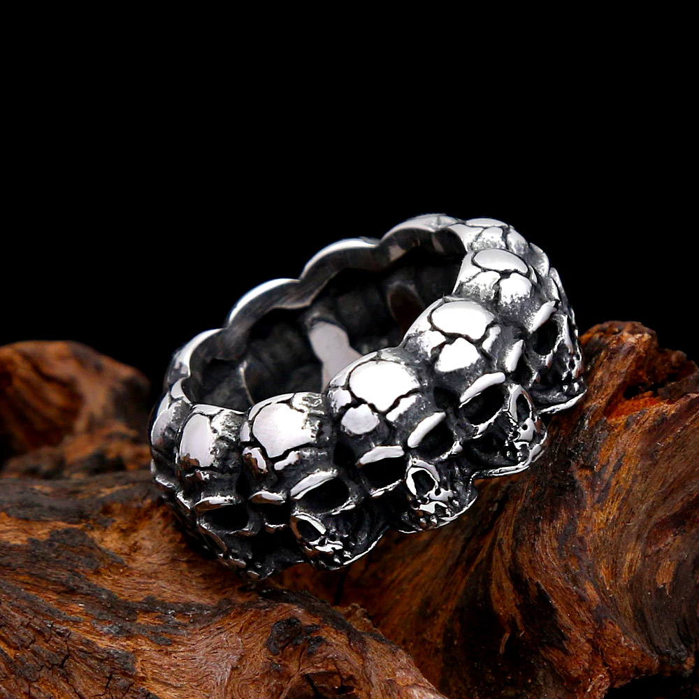 Vintage Gothic Stacked Cracked - Gothic Skull Ring 리뷰 및 가격