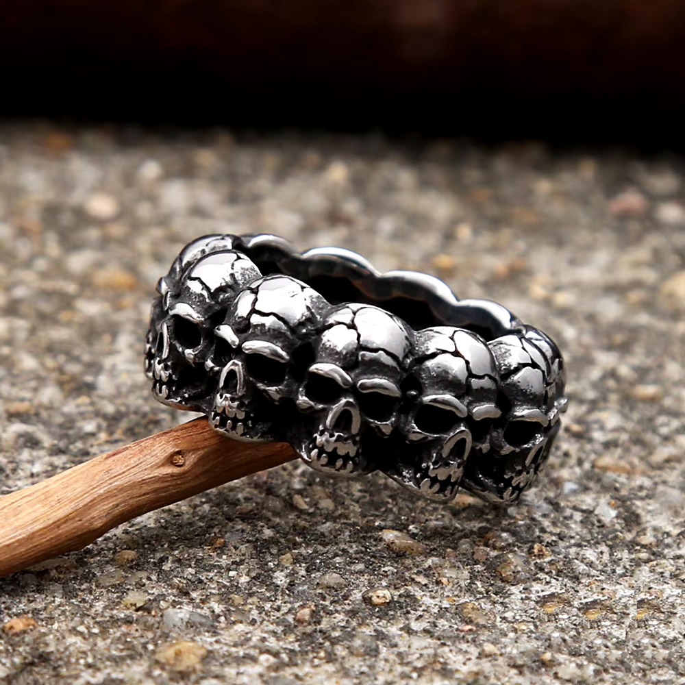 Vintage Gothic Stacked Cracked - Gothic Skull Ring 리뷰 및 가격