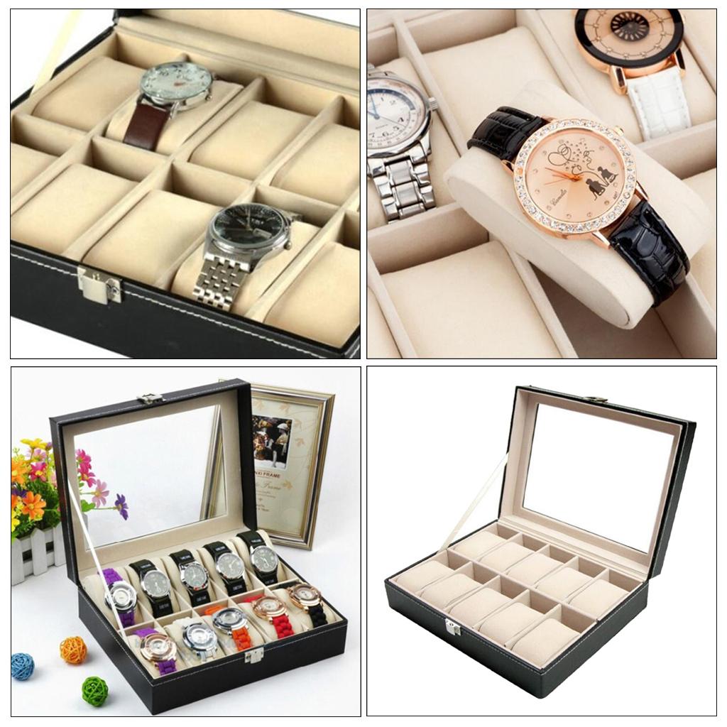 Glass Top Wooden Watch and Jew - Jewelry Organizer Watches 리뷰 및 가격