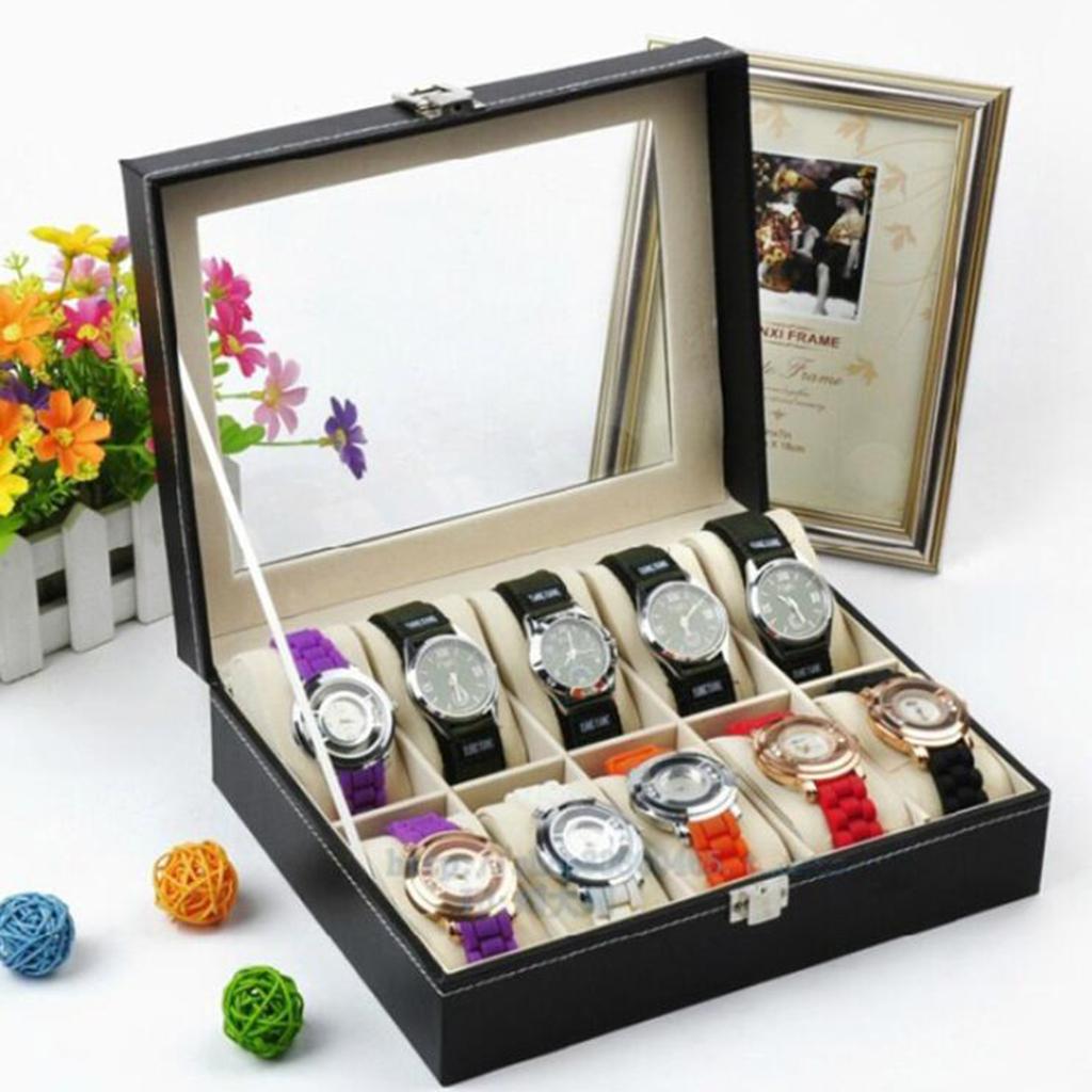 Glass Top Wooden Watch and Jew - Jewelry Organizer Watches 리뷰 및 가격