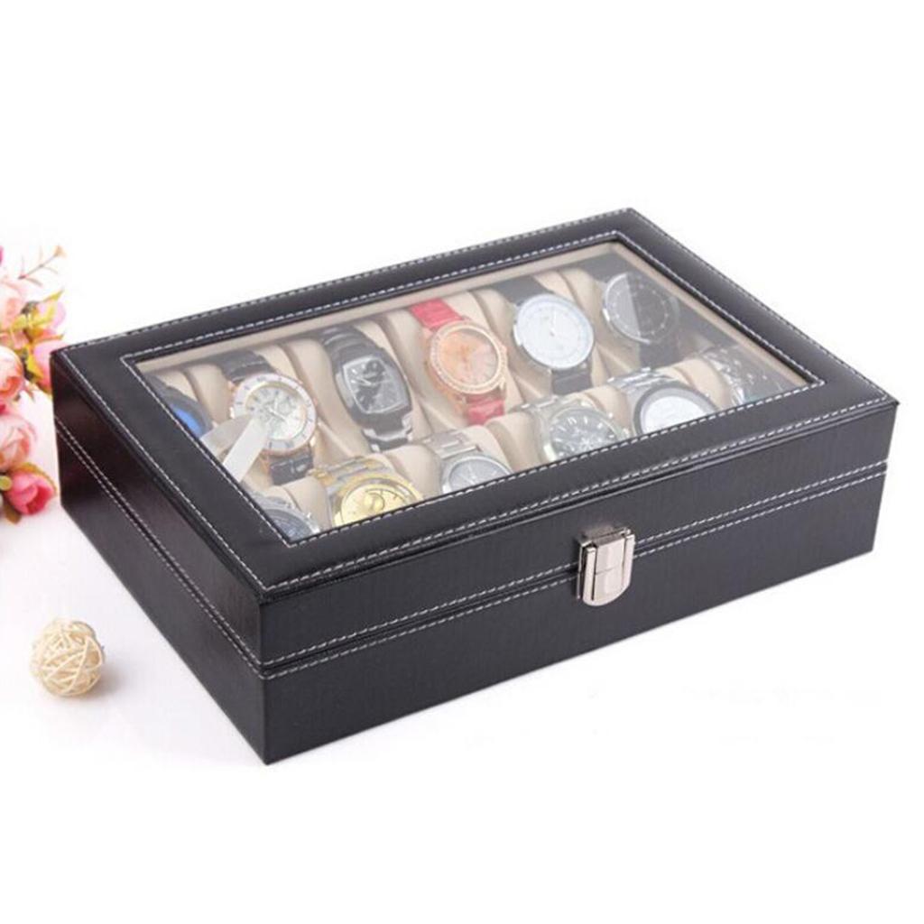 Glass Top Wooden Watch and Jew - Jewelry Organizer Watches 리뷰 및 가격