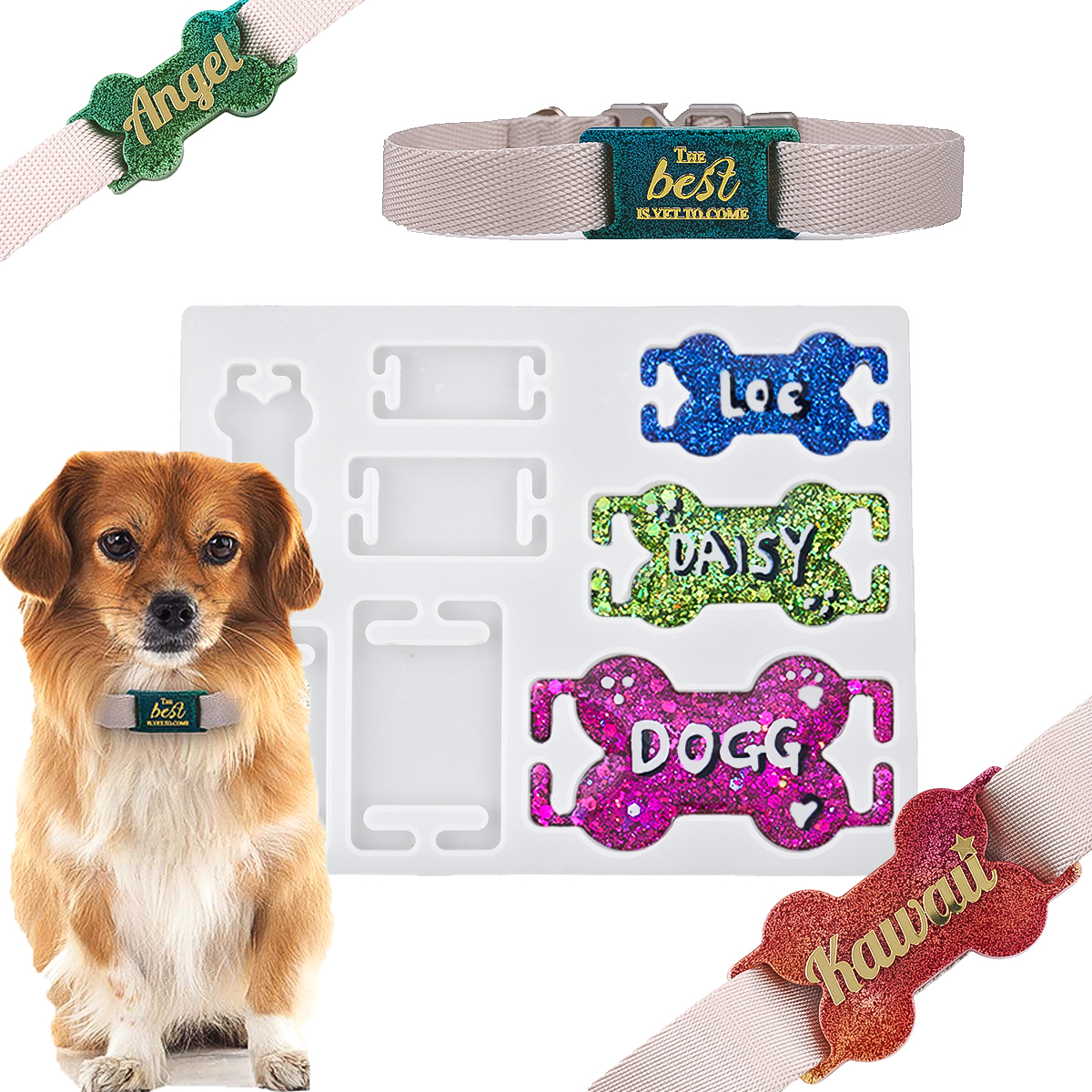 DIY Cat Dog ID Tag Silicone Mo - Engraved Name Necklace 리뷰 및 가격