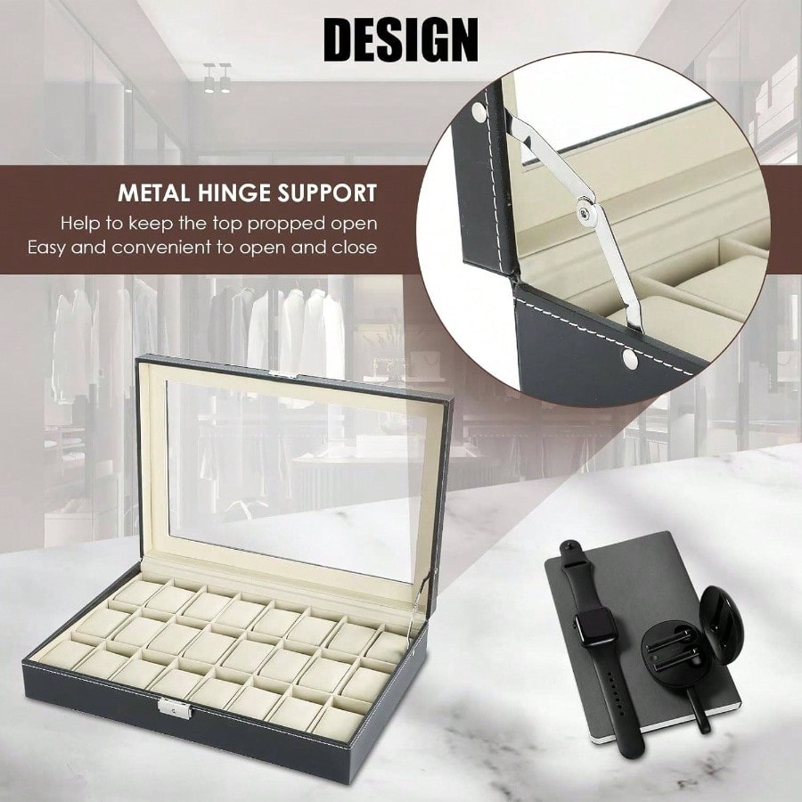Watch Box 24 Slots Elegant Por - Jewelry Box That Holds Watches 리뷰 및 가격