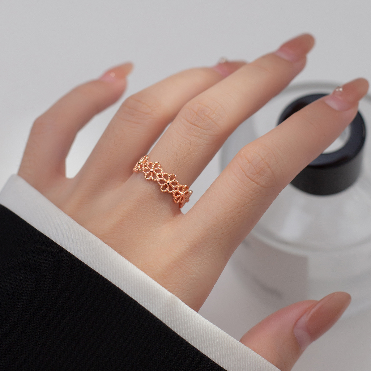 925 Sterling Silver Hollowed F - Statement Cocktail Ring 리뷰 및 가격