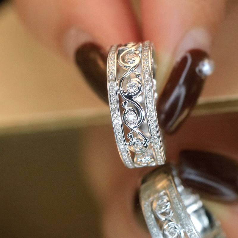 LUOWEND 100% 18K White Gold Ri - Statement Cocktail Ring 리뷰 및 가격