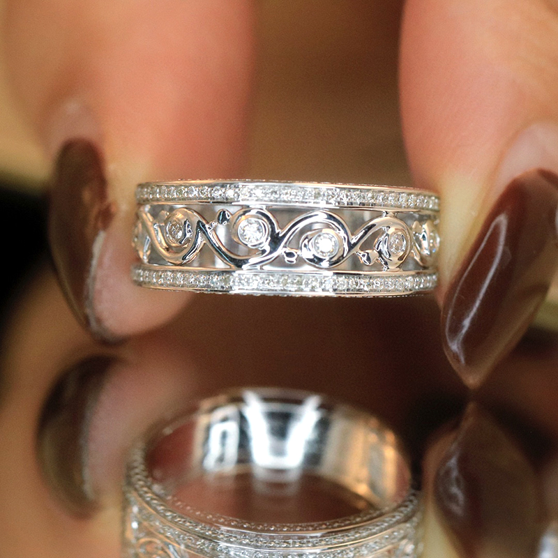 LUOWEND 100% 18K White Gold Ri - Statement Cocktail Ring 리뷰 및 가격