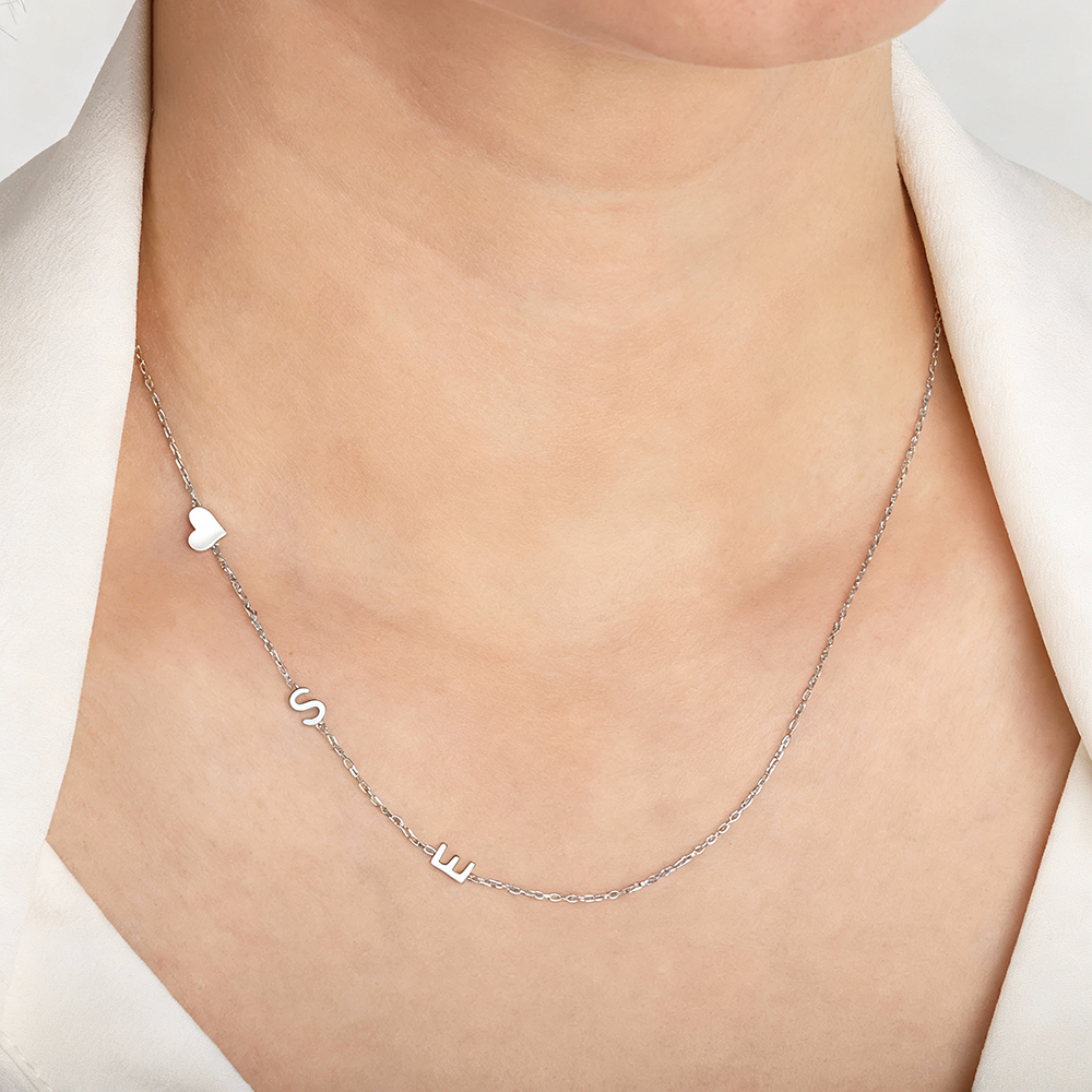 Custom Heart Sideways Letter I - Engraved Name Necklace 리뷰 및 가격