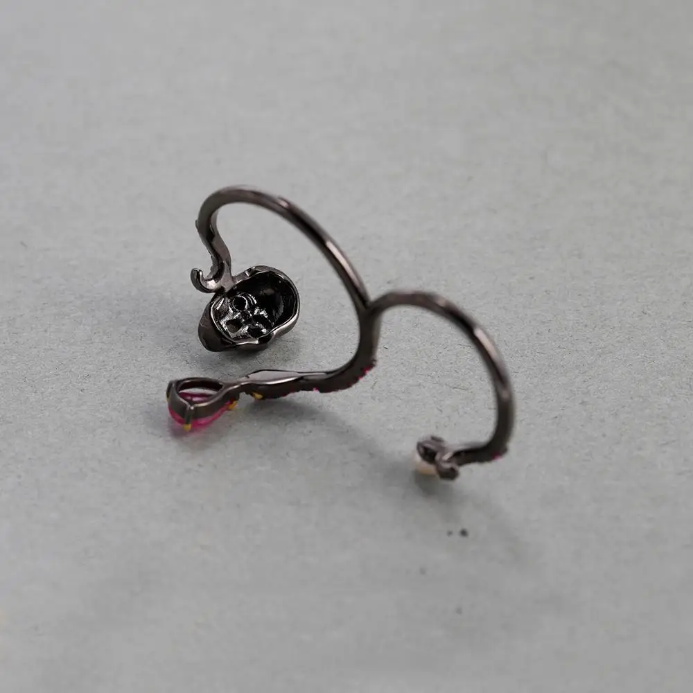 GEM'S BALLET Natural Ruby Gems - Gothic Skull Ring 리뷰 및 가격