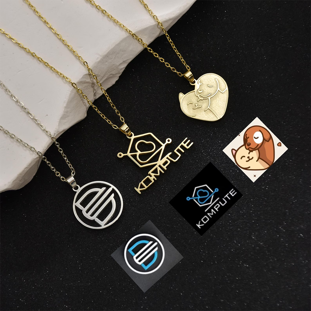 Custom Company Logo Necklace P - Engraved Name Necklace 리뷰 및 가격