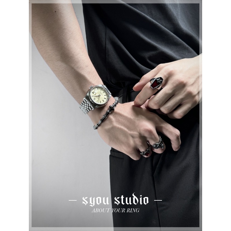 Pentagram Coffin Ring Niche De - Titanium Steel Ring 리뷰 및 가격
