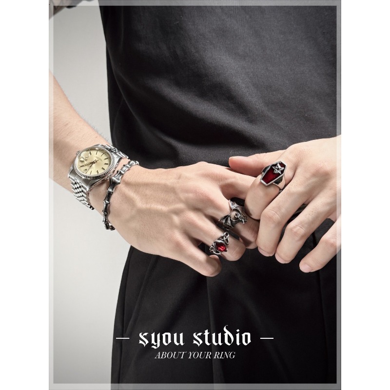Pentagram Coffin Ring Niche De - Titanium Steel Ring 리뷰 및 가격