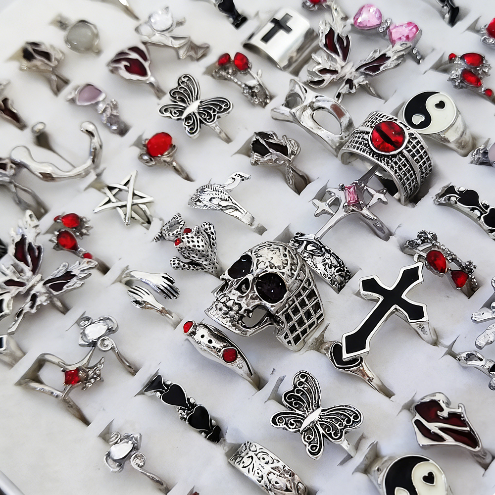  8/10/15/20Pieces Retro Gothi - Gothic Skull Ring 리뷰 및 가격