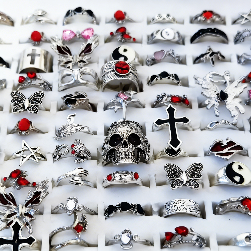 8/10/15/20Pieces Retro Gothi - Gothic Skull Ring 리뷰 및 가격