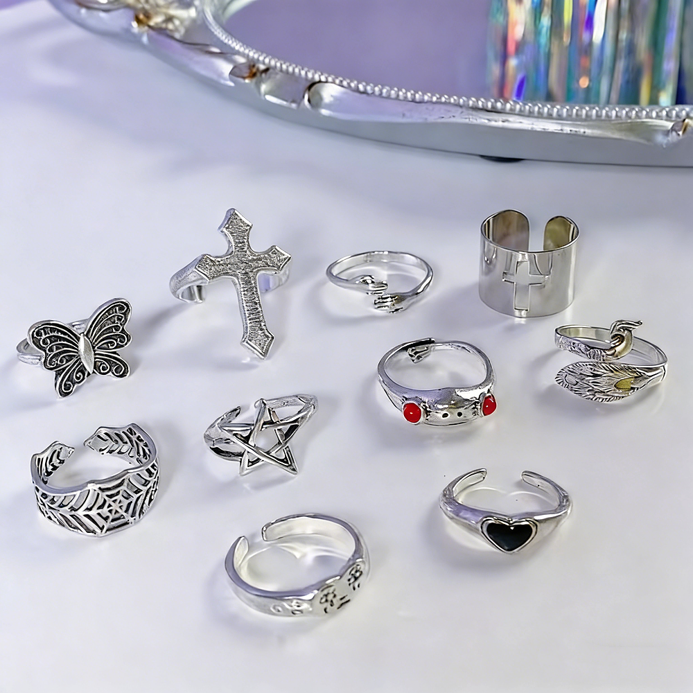  8/10/15/20Pieces Retro Gothi - Gothic Skull Ring 리뷰 및 가격