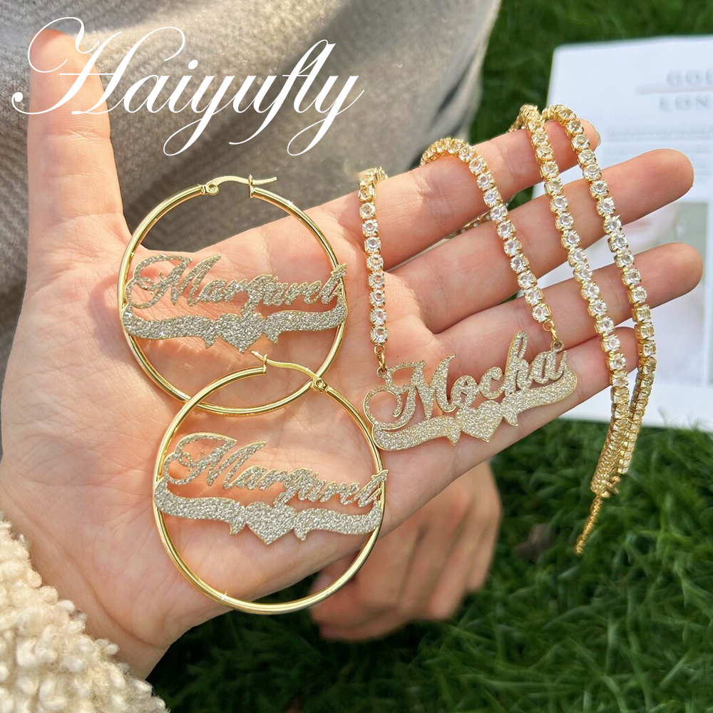 Haiyufly Custom Frosted Name N - Engraved Name Necklace 리뷰 및 가격