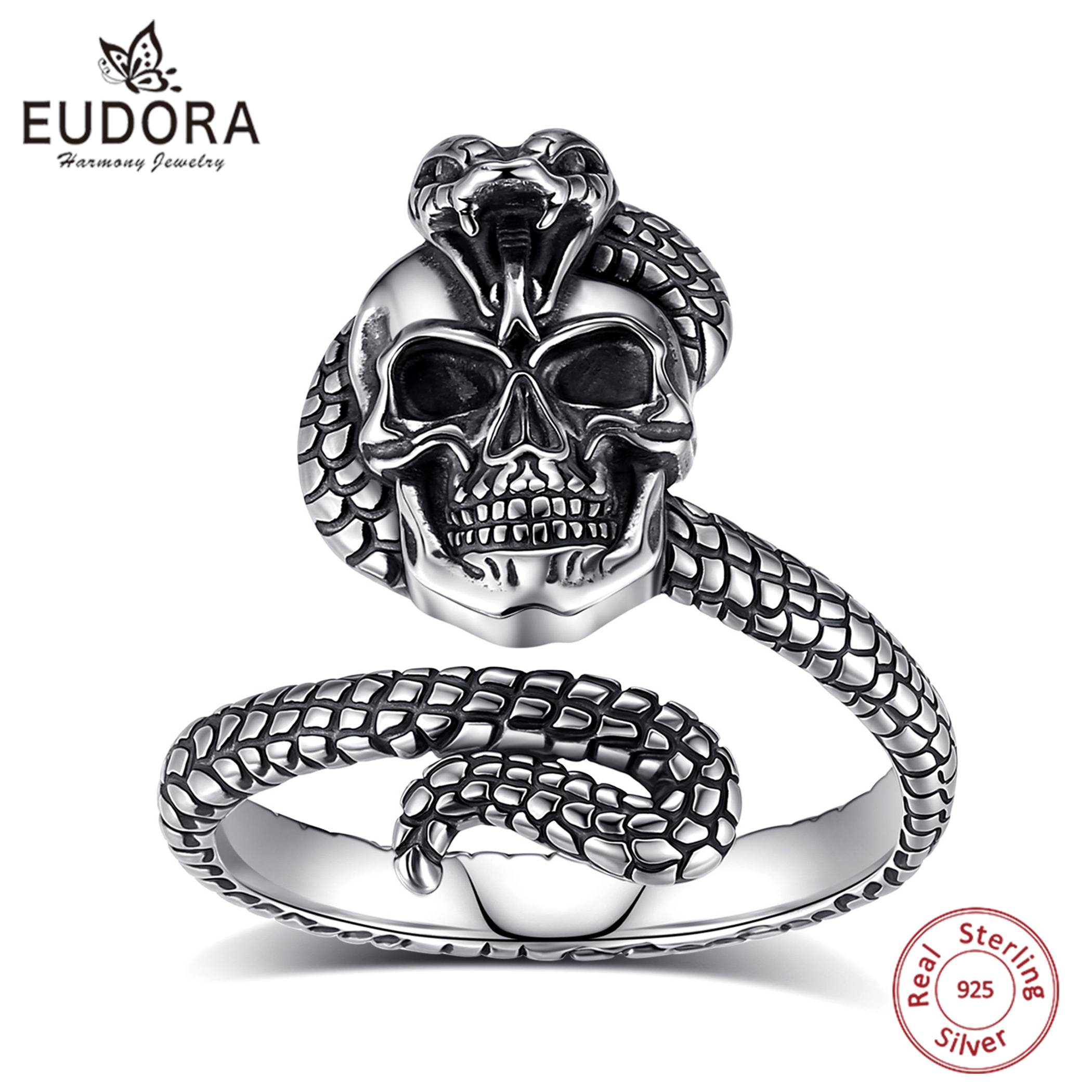 Eudora 925 Sterling Silver Sna - Gothic Skull Ring 리뷰 및 가격