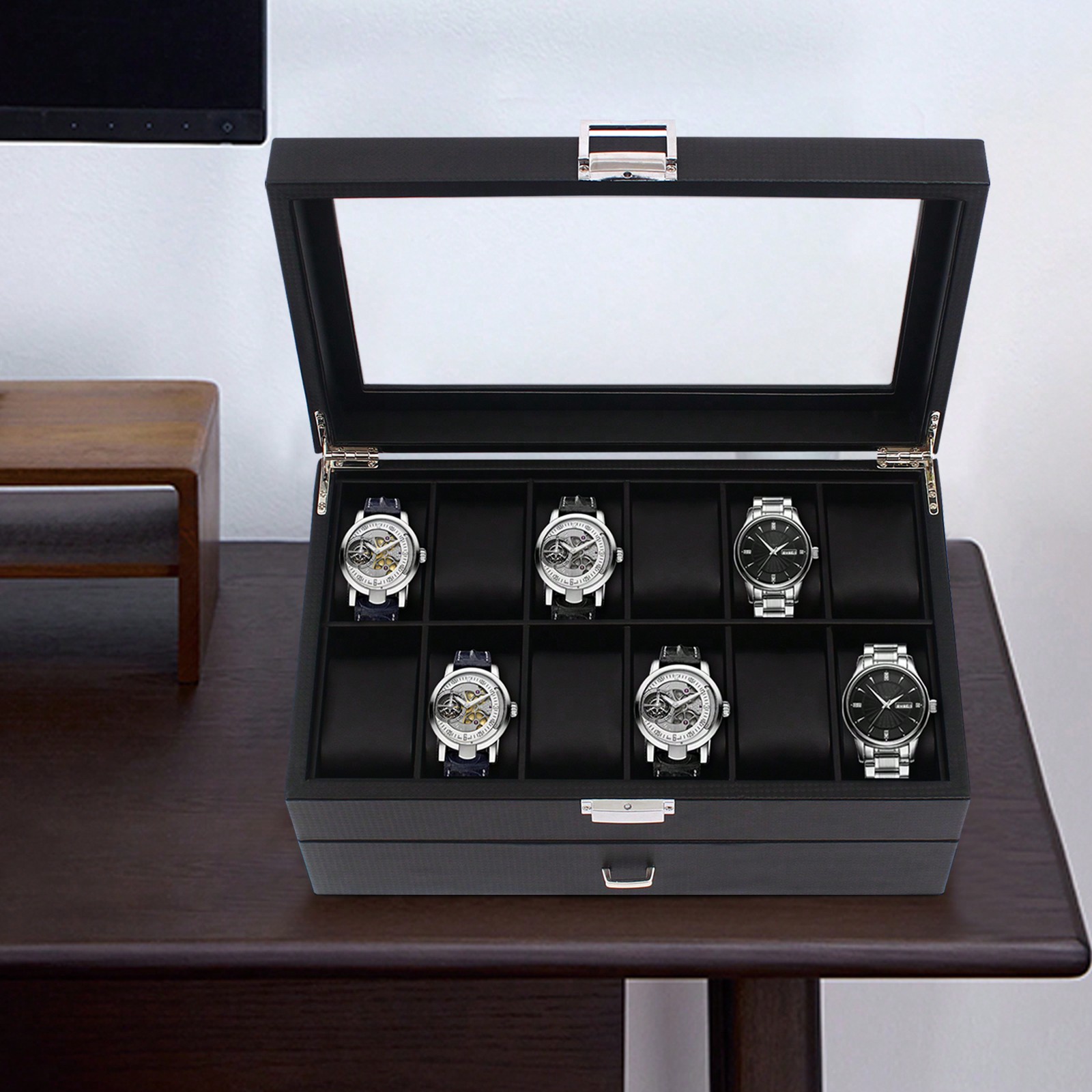 24 Slot Men Watch Display Case - Jewelry Organizer Watches 리뷰 및 가격