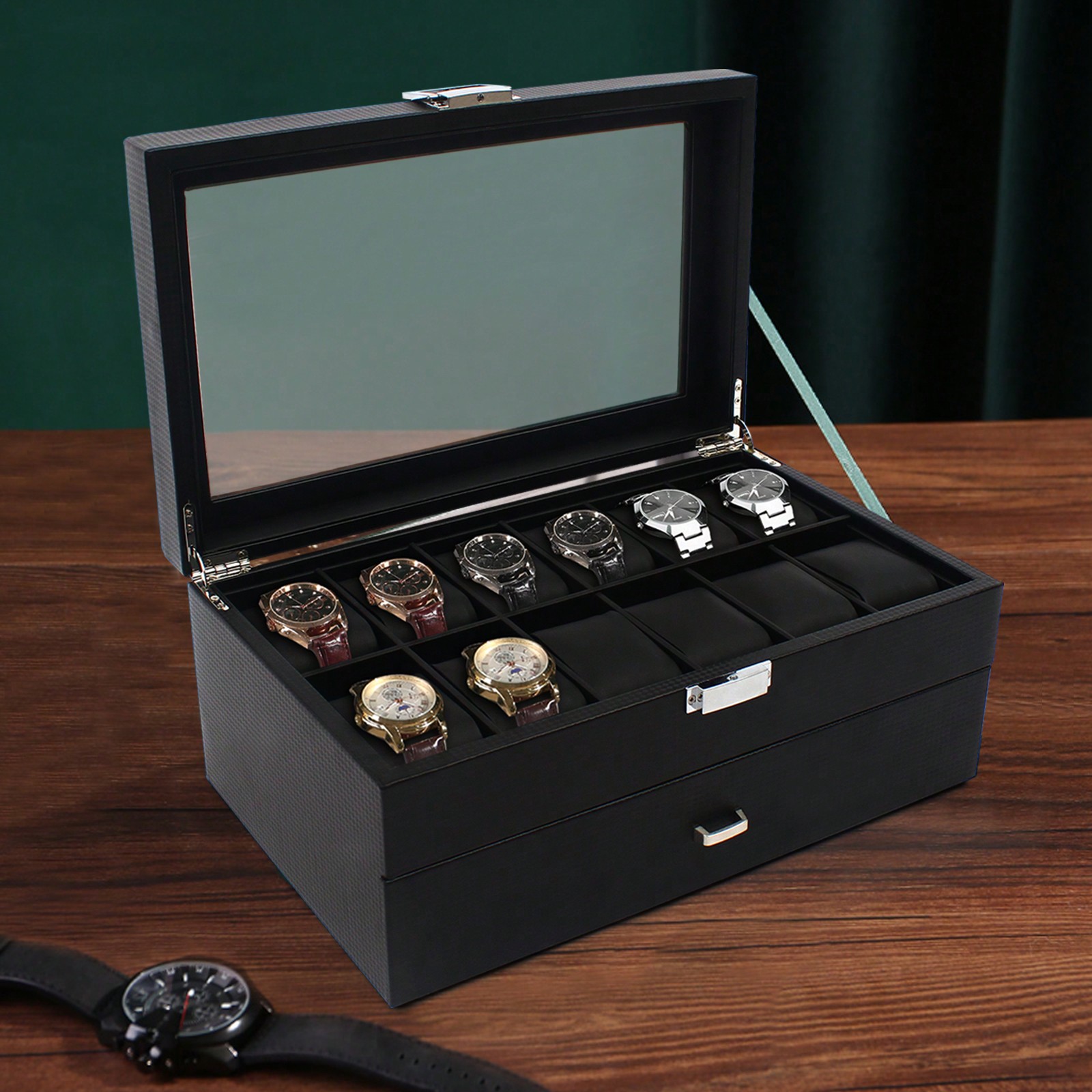 24 Slot Men Watch Display Case - Jewelry Organizer Watches 리뷰 및 가격