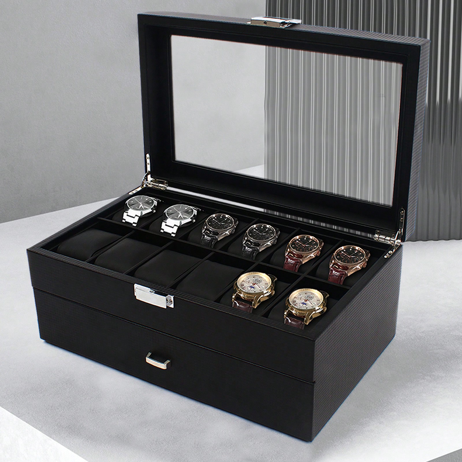 24 Slot Men Watch Display Case - Jewelry Organizer Watches 리뷰 및 가격