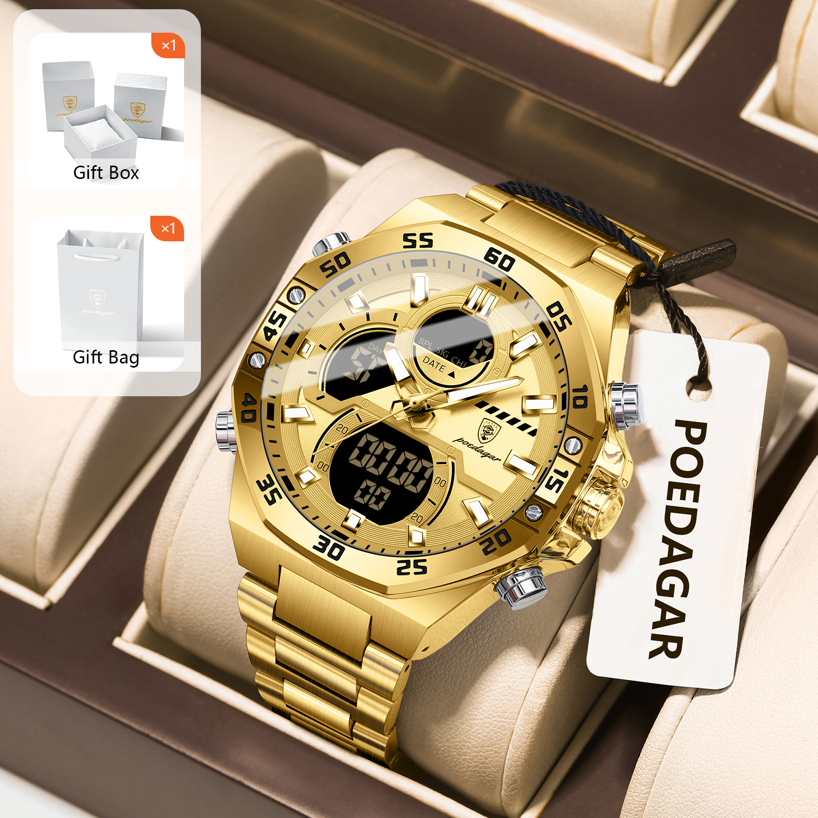 POEDAGAR Sport Men Watch LED W - Jewelry For Watches 리뷰 및 가격