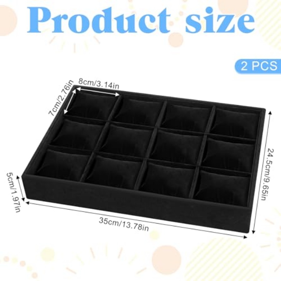 2 PCS Watch Tray, 12 Grid Watc - Jewelry Organizer Watches 리뷰 및 가격