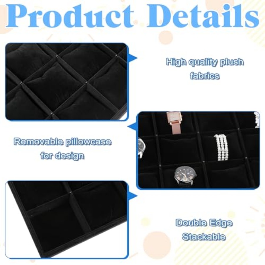2 PCS Watch Tray, 12 Grid Watc - Jewelry Organizer Watches 리뷰 및 가격