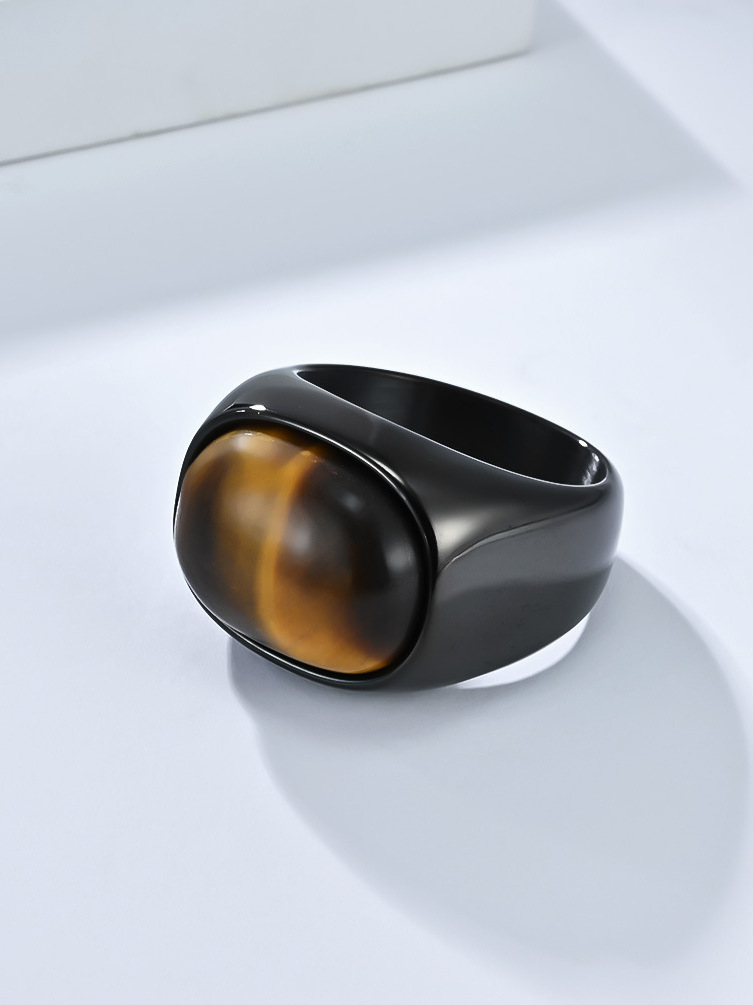  Retro Large Size 3 Gemstone T - Titanium Steel Ring 리뷰 및 가격