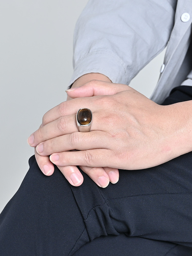  Retro Large Size 3 Gemstone T - Titanium Steel Ring 리뷰 및 가격