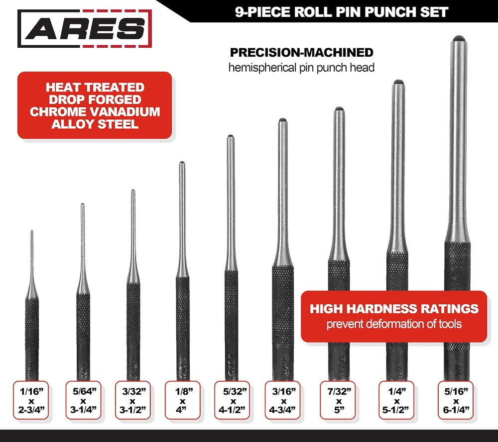 9-Piece Roll Pin Punch Set - H - Jewelry Repair & Watches Reviews 리뷰 및 가격