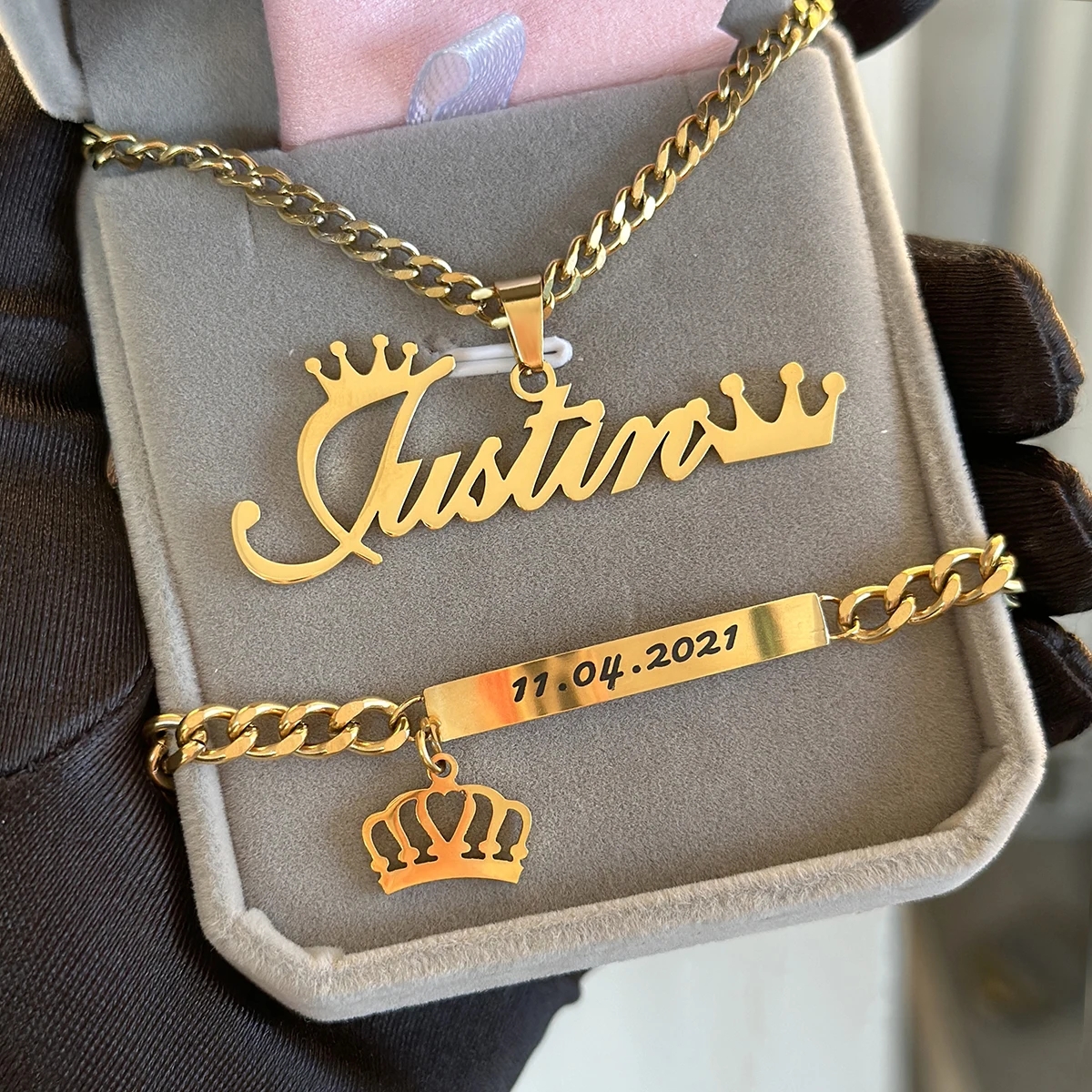 Customized Name Necklace Brace - Engraved Name Necklace 리뷰 및 가격