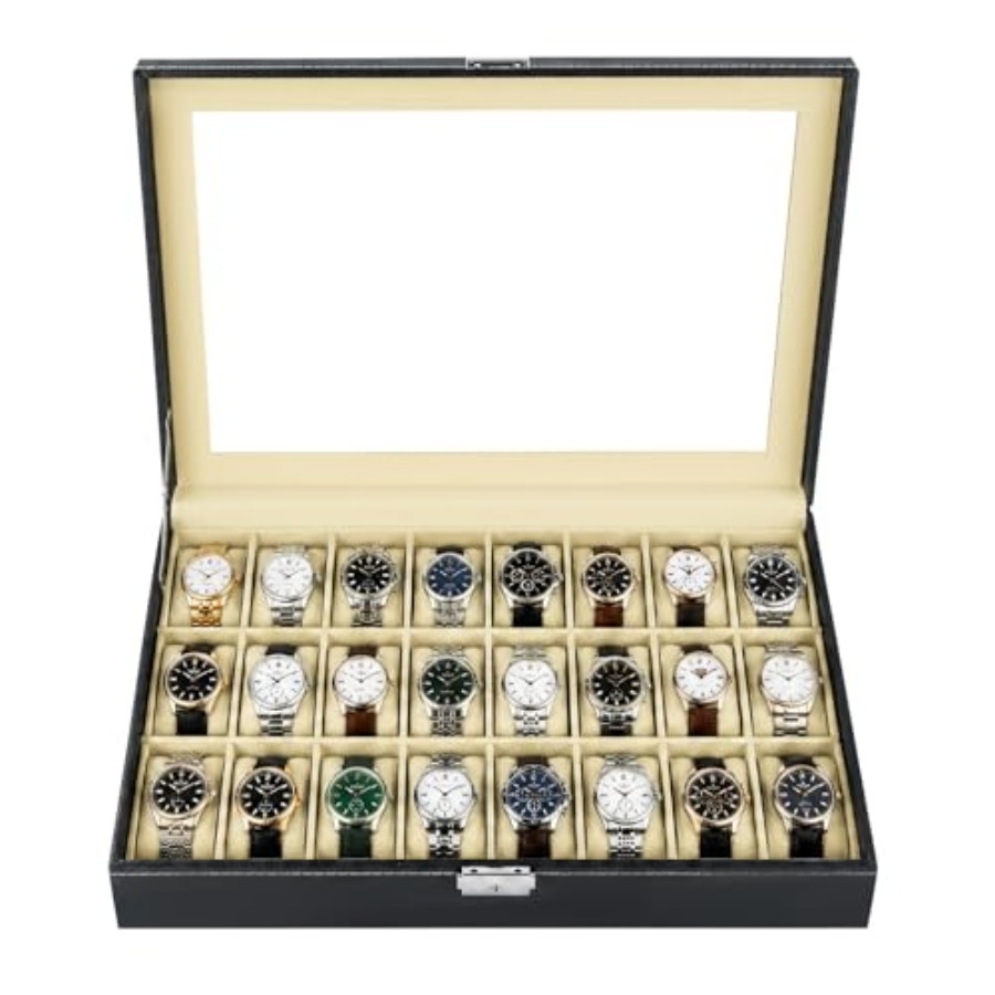 Watch Box 24 Slots Elegant Por - Jewelry Box That Holds Watches 리뷰 및 가격