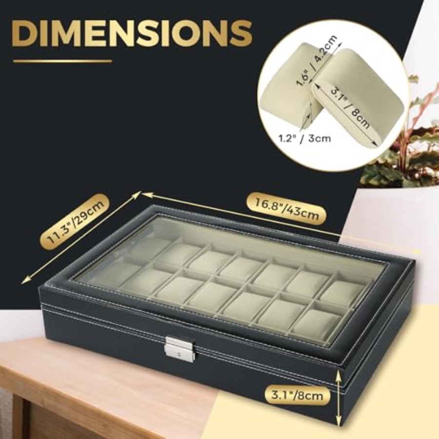 Watch Box 24 Slots Elegant Por - Jewelry Box That Holds Watches 리뷰 및 가격