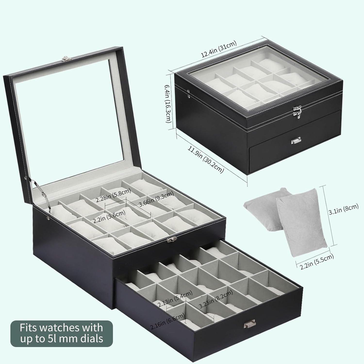Watch Box Organizer with Glass - Jewelry Box That Holds Watches 리뷰 및 가격