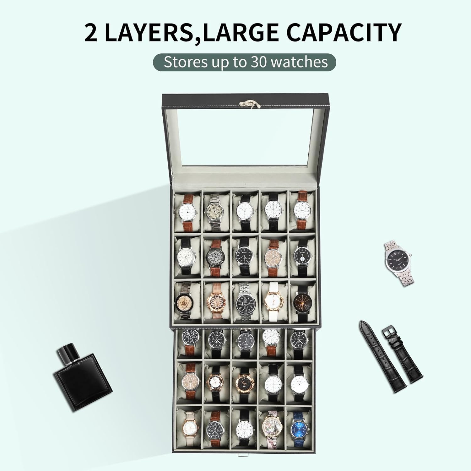 Watch Box Organizer with Glass - Jewelry Box That Holds Watches 리뷰 및 가격