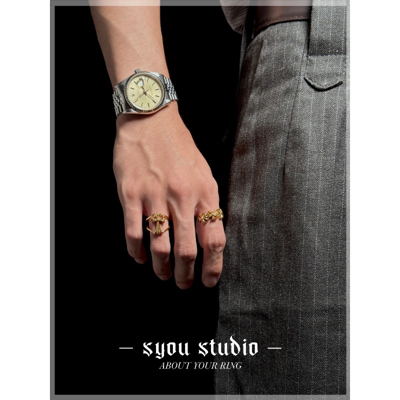 Retro CH Single Cross Flower T - Titanium Steel Ring 리뷰 및 가격