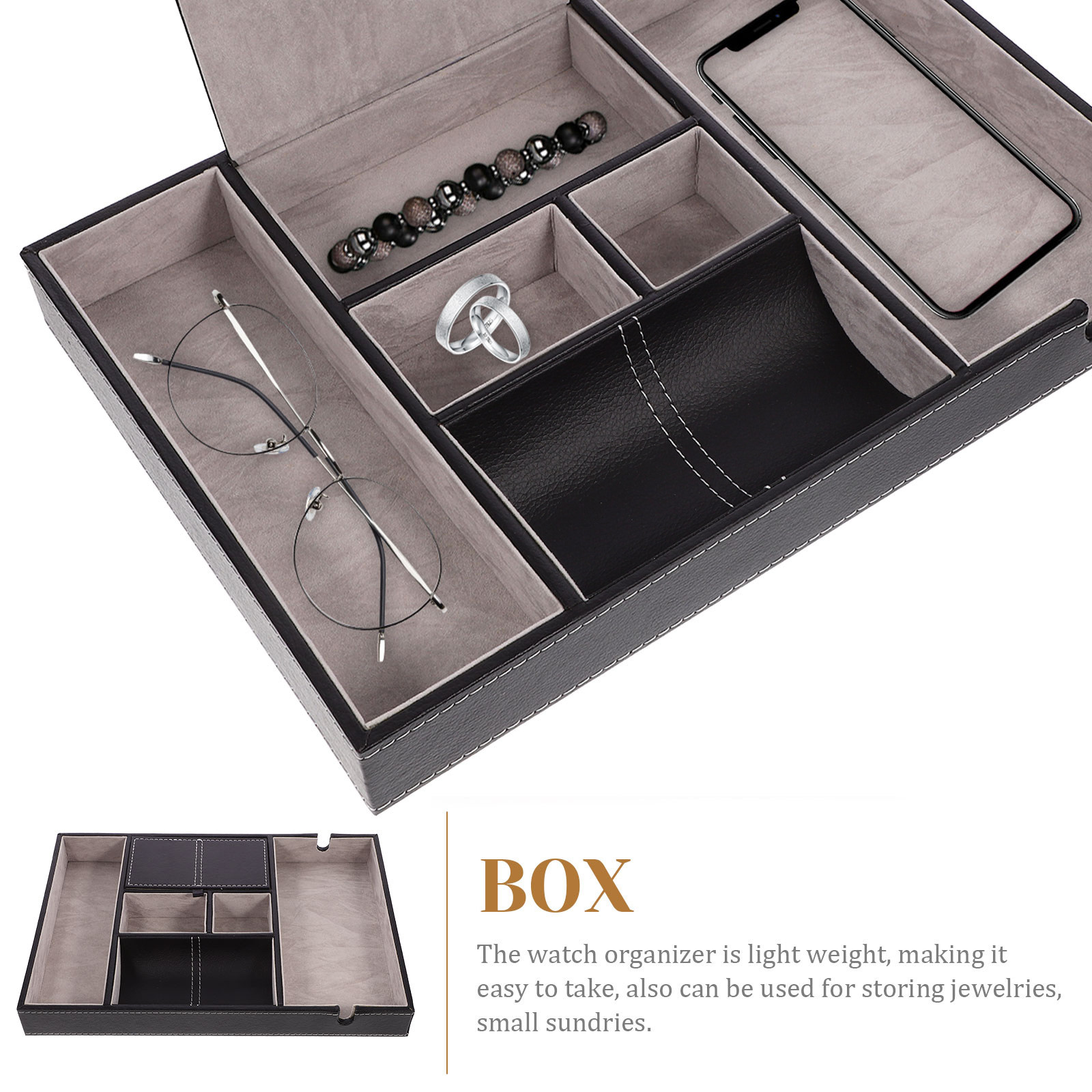 Jewelry Storage Case PU Lint D - Jewelry Organizer Watches 리뷰 및 가격