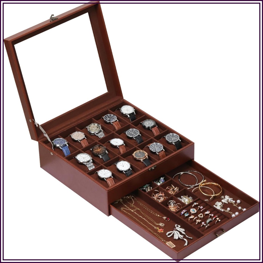 2-Layer Watch Box with Lock, H - Jewelry Box That Holds Watches 리뷰 및 가격