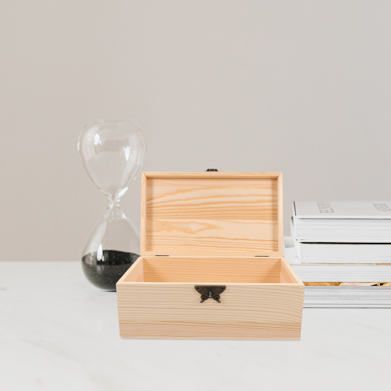 Retro Wooden Box with Hinged L - Jewelry Organizer Watches 리뷰 및 가격