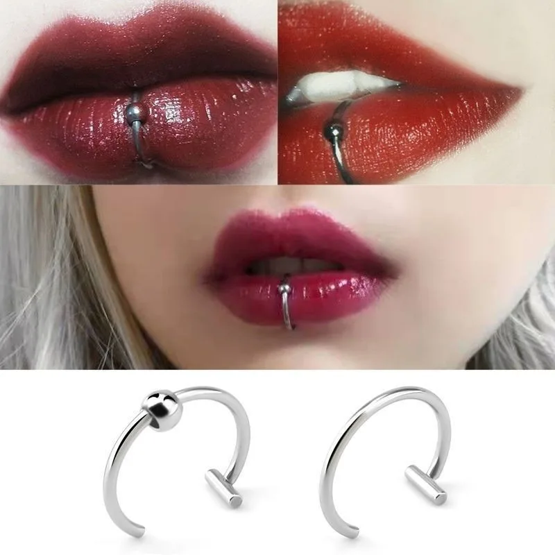 Titanium Steel C-Shaped Lip Ri - Titanium Steel Ring 리뷰 및 가격