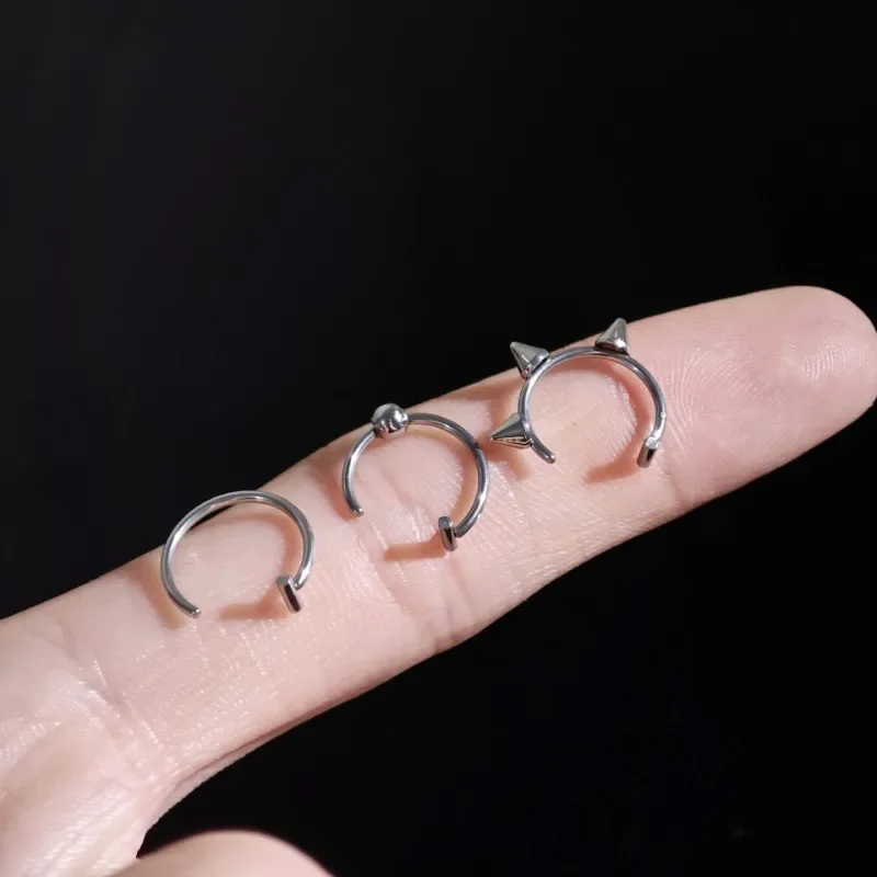 Titanium Steel C-Shaped Lip Ri - Titanium Steel Ring 리뷰 및 가격