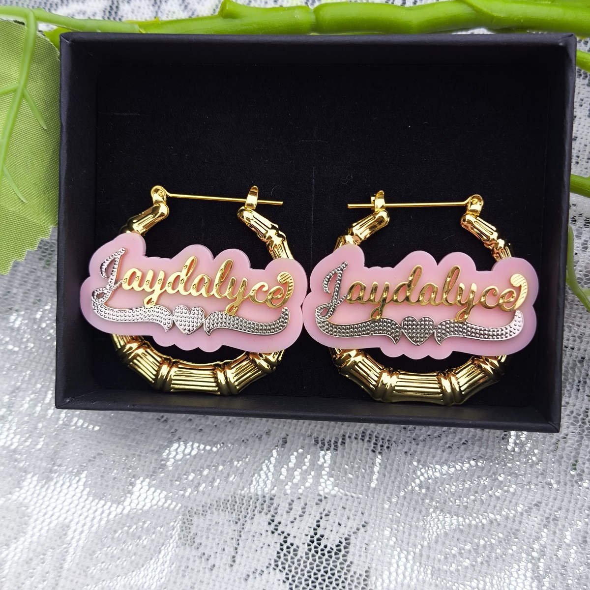 Custom Name Necklace Earrings  - Engraved Name Necklace 리뷰 및 가격