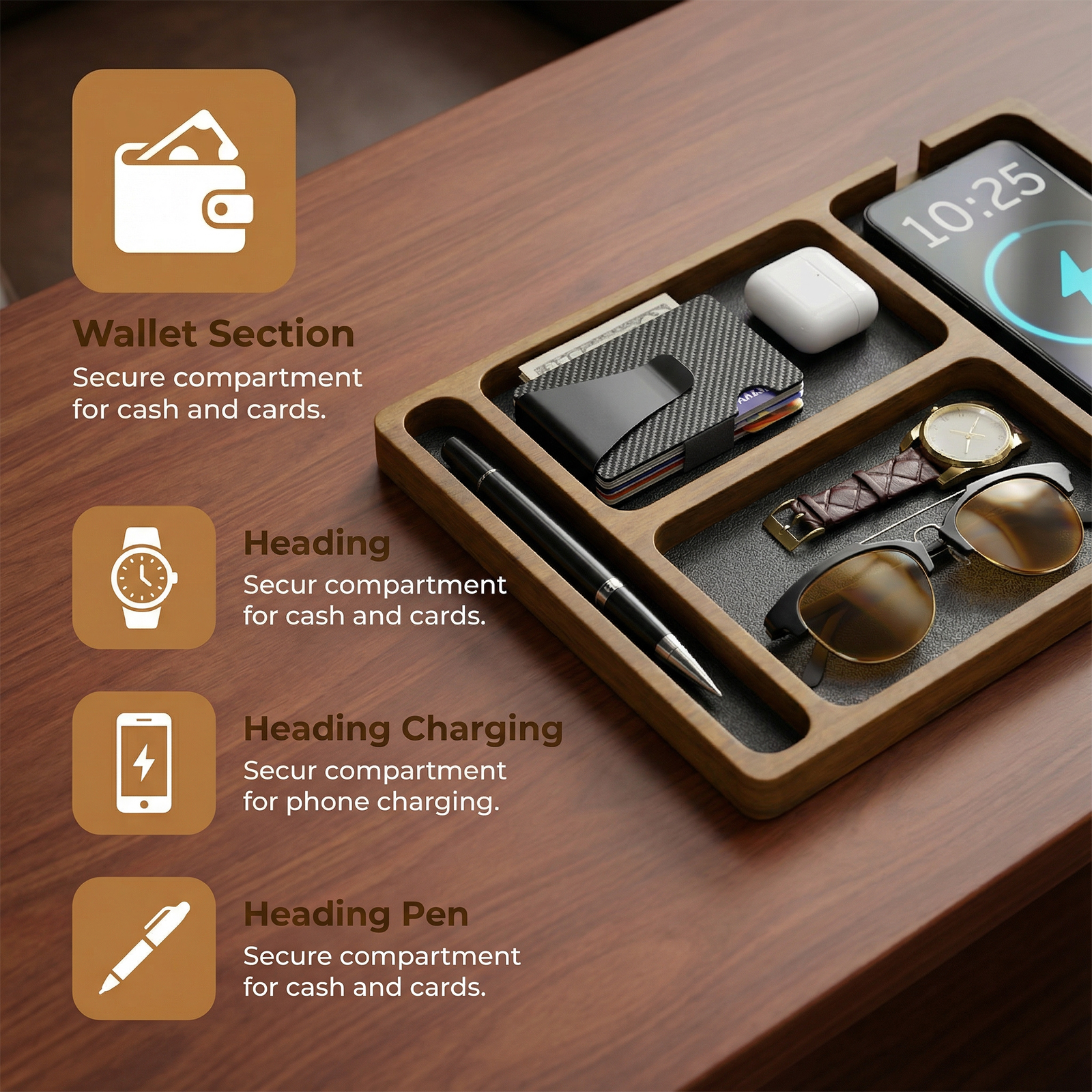 Nightstand & Desk Organizer fo - Jewelry Essentials Watches 리뷰 및 가격